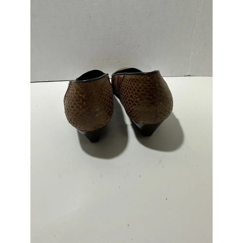 Martinez Valero Shoe Women‎ Pumps Brown Suede Leather Heels 8 Spain Vintage 80’s